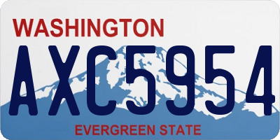 WA license plate AXC5954