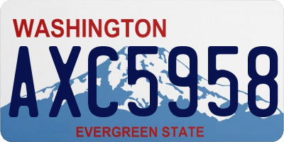 WA license plate AXC5958