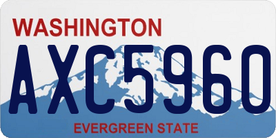 WA license plate AXC5960