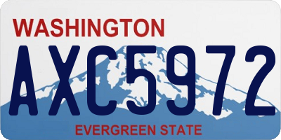 WA license plate AXC5972