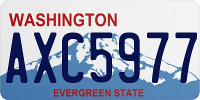 WA license plate AXC5977