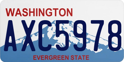 WA license plate AXC5978