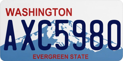 WA license plate AXC5980