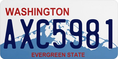 WA license plate AXC5981