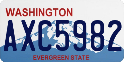 WA license plate AXC5982