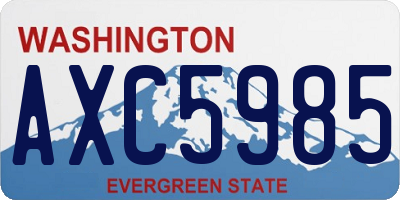 WA license plate AXC5985
