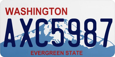 WA license plate AXC5987