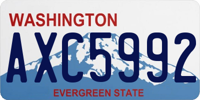 WA license plate AXC5992
