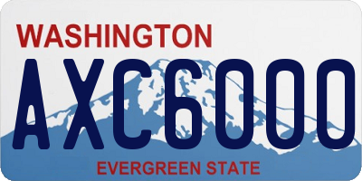 WA license plate AXC6000