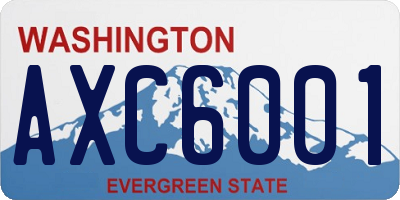 WA license plate AXC6001