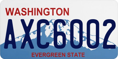 WA license plate AXC6002