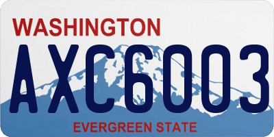 WA license plate AXC6003