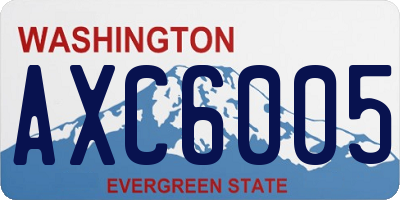 WA license plate AXC6005