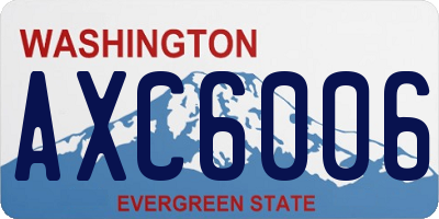 WA license plate AXC6006