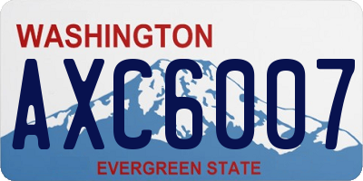WA license plate AXC6007