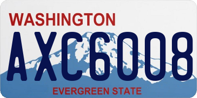 WA license plate AXC6008