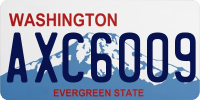 WA license plate AXC6009