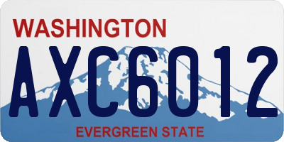 WA license plate AXC6012