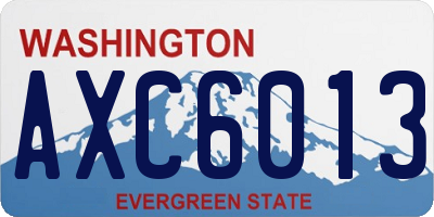 WA license plate AXC6013