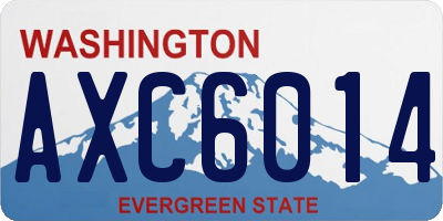 WA license plate AXC6014