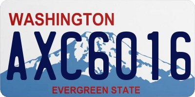 WA license plate AXC6016