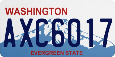 WA license plate AXC6017