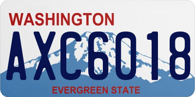 WA license plate AXC6018