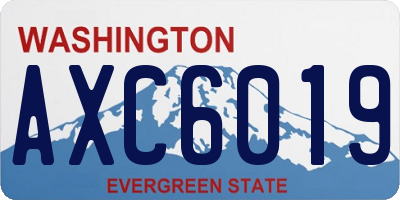 WA license plate AXC6019