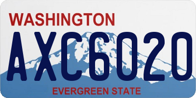 WA license plate AXC6020