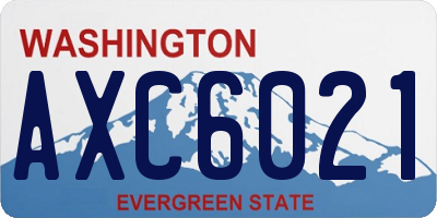 WA license plate AXC6021