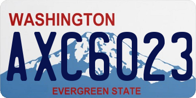 WA license plate AXC6023