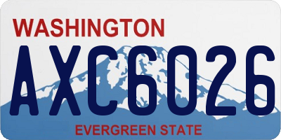 WA license plate AXC6026