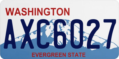 WA license plate AXC6027