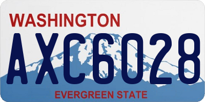 WA license plate AXC6028