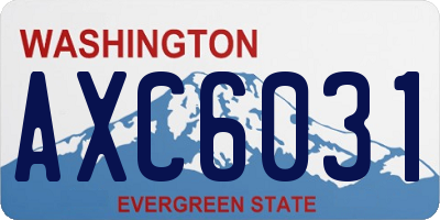 WA license plate AXC6031