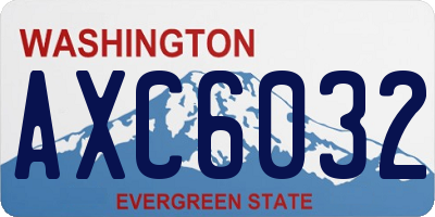 WA license plate AXC6032