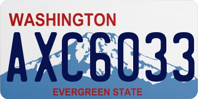 WA license plate AXC6033