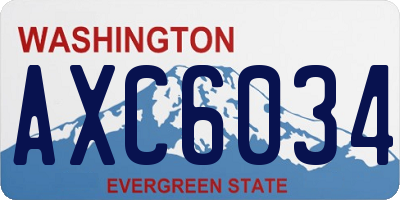 WA license plate AXC6034