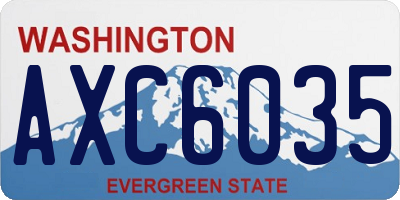 WA license plate AXC6035