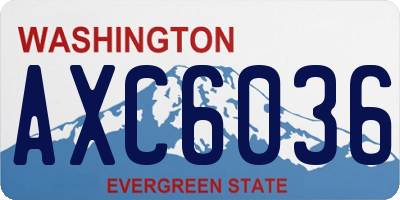 WA license plate AXC6036