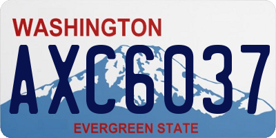 WA license plate AXC6037