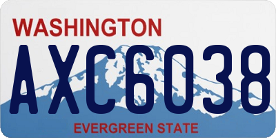 WA license plate AXC6038