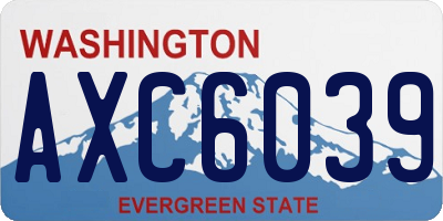 WA license plate AXC6039