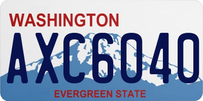 WA license plate AXC6040