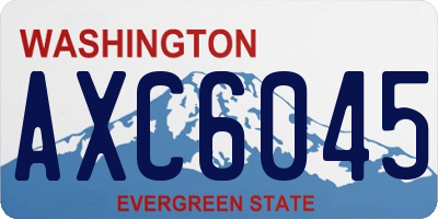 WA license plate AXC6045