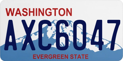 WA license plate AXC6047