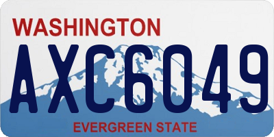 WA license plate AXC6049