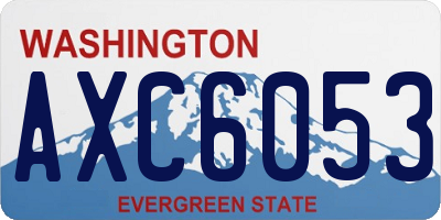 WA license plate AXC6053