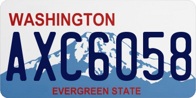 WA license plate AXC6058
