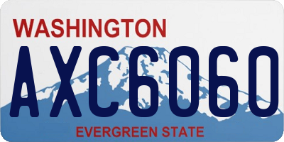 WA license plate AXC6060